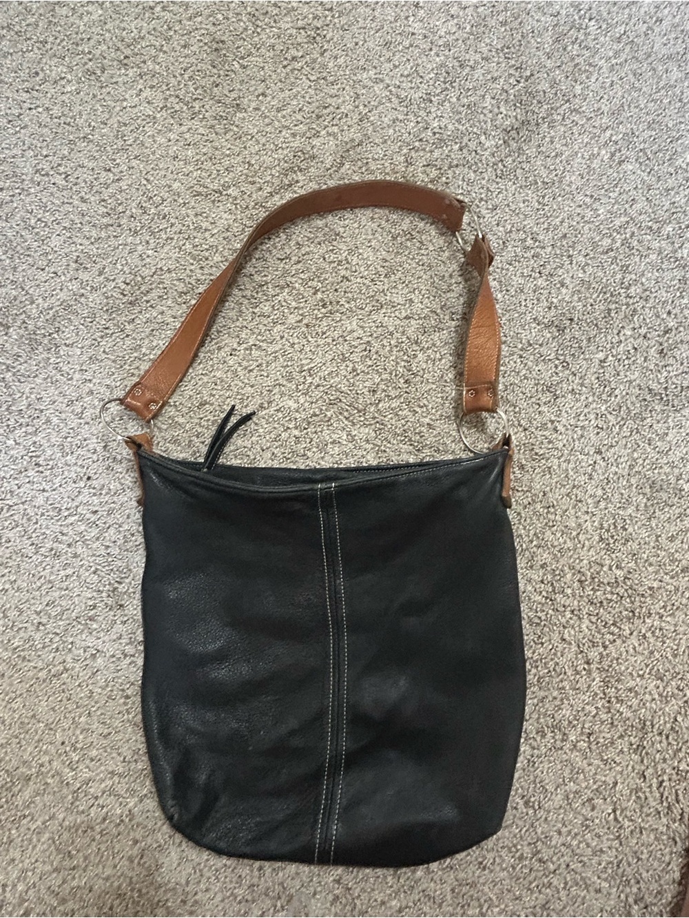 Hides in Hand design crafted from soft  black pebbled leather